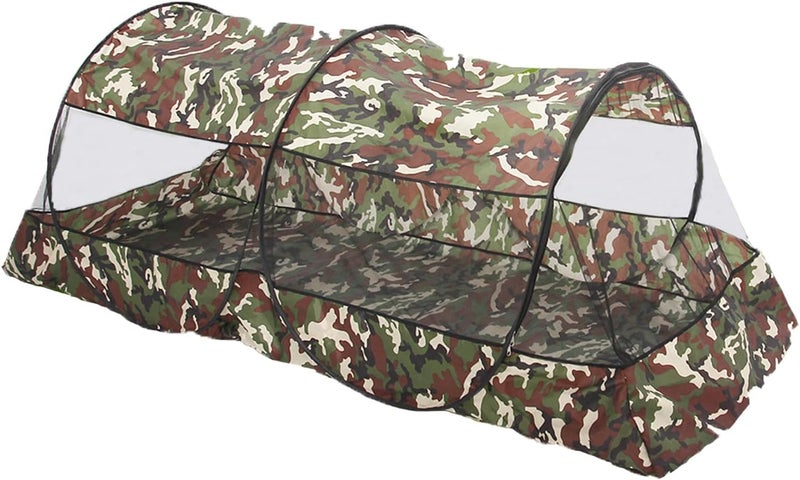 CMINGJ Portable Mosquito Net Foldable Pop-Up Travel Mosquito Net for Bed Free Installation-Suitable for Baby Adults Bedroom, Camping, nap, Patio (Extra Large-Bottom Zipper(Camouflage)) - Image 1